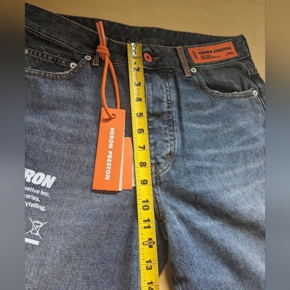 Heron Preston Blue Wide Leg Jeans - Picture 15 of 16